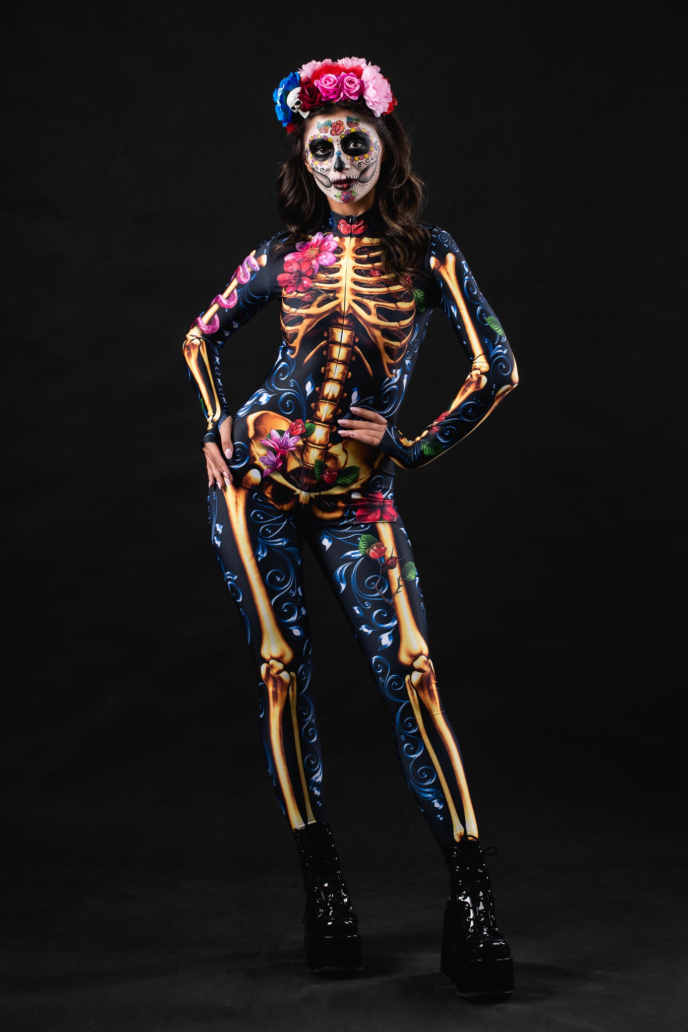 Blue ORNAMENTS SKELETON Costume for Women - Style Solo or Set Blue ORNAMENTS SKELETON Costume for Women - Style Solo or Set