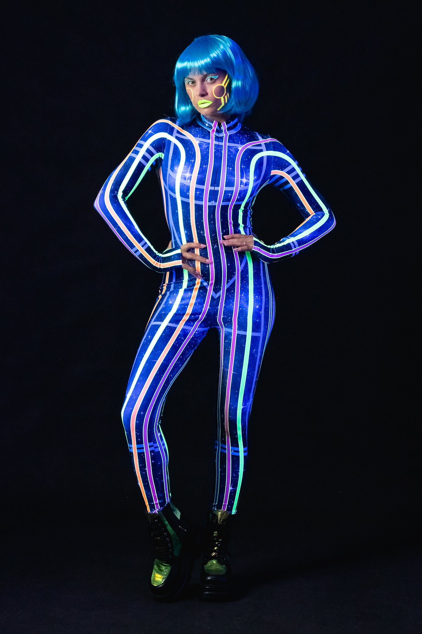SPACE LINES Costume for Women UV Reactive