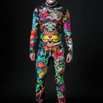 Yakuza Halloween costume for men, featuring a Japanese-inspired full-body design, perfect for Halloween parties or cosplay events.