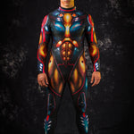 Graphite Cyber Hero Halloween costume for men, featuring a full-body robotic design with gold accents, perfect for Halloween parties or cosplay events.