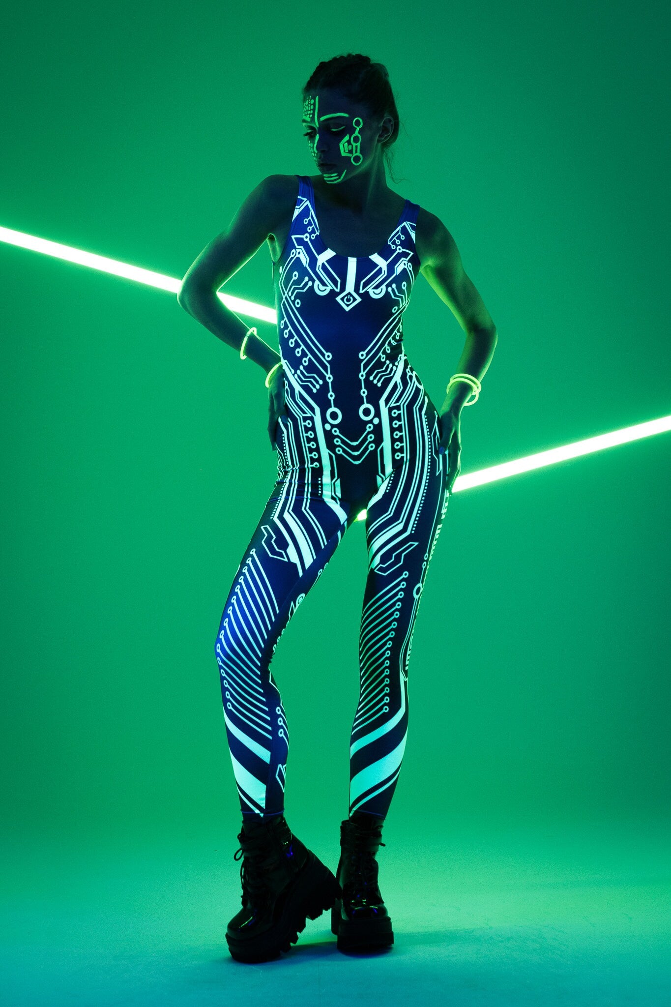 CYBER UV REACTIVE Jumpsuit - Main Image