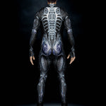 Black & silver alien armor costume  - back view