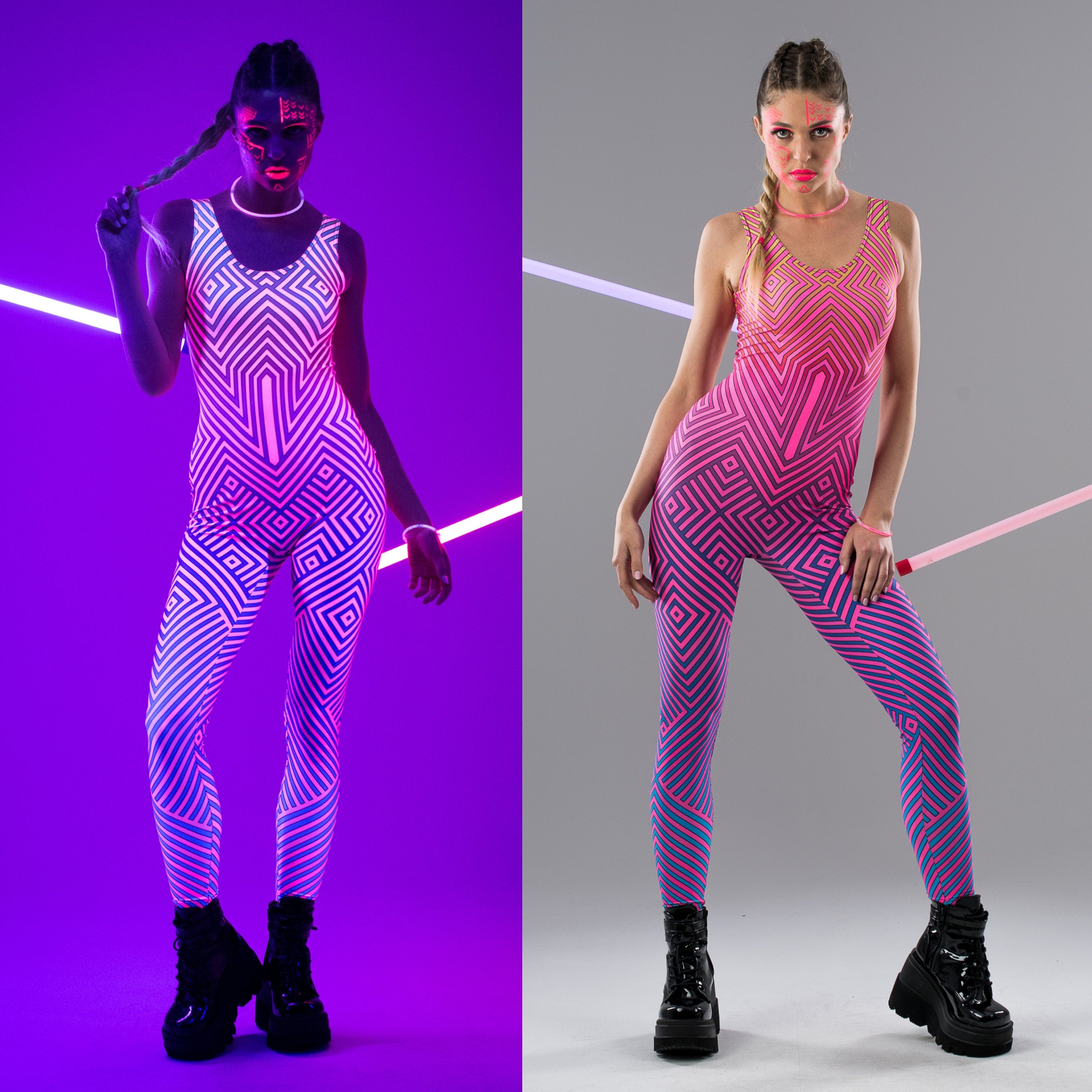 GEOMETRIC GLOW UV Reactive Jumpsuit